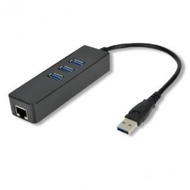 MCL Samar Convertisseur USB RJ45 Gigabit Ethernet + hub 3 ports USB3.0
