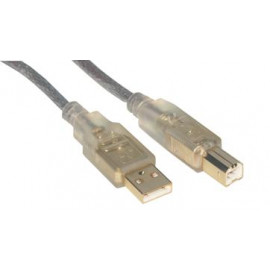 MCL Samar Câble USB 2.0 type A / B mâle Translucide contacts OR - 3m