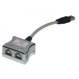 MCL Samar Câble dédoubleur de paires RJ45 Cat 5e blindé F / M / F - Ethernet