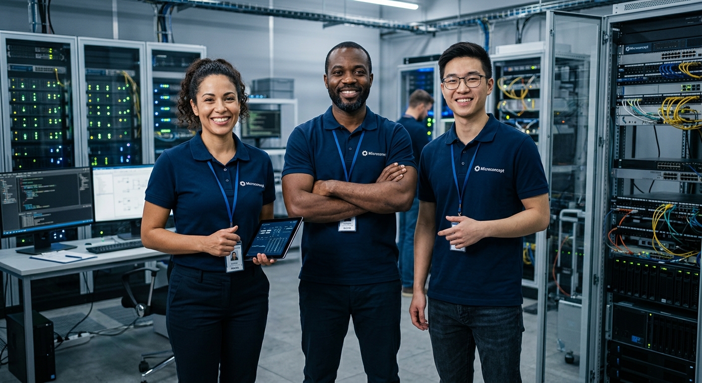 L'équipe des techniciens et réparateurs Microconcept